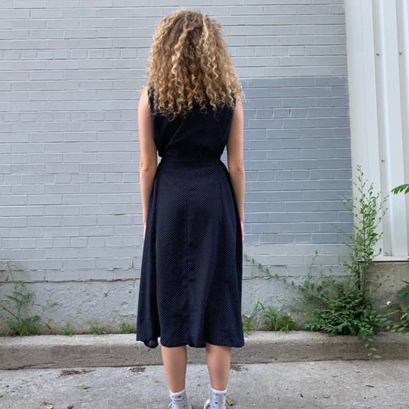 POLKA DOT MAXI dress button up 90's dress - Picture 2 of 4